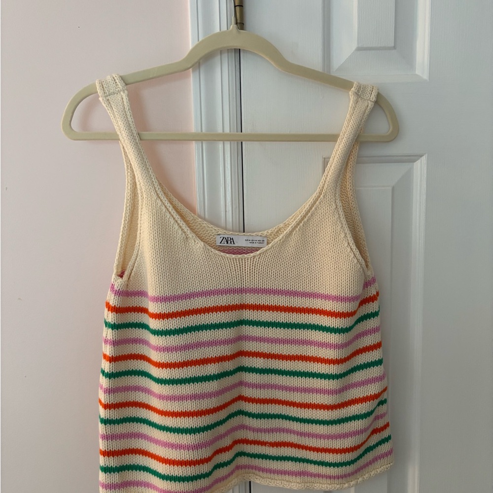 Zara Multicolor Striped Knit Tank